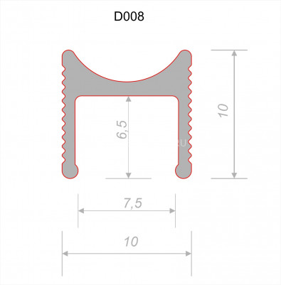 Теневой разделительный профиль алюминиевый Decaro Engineering D008A Black черный 3м