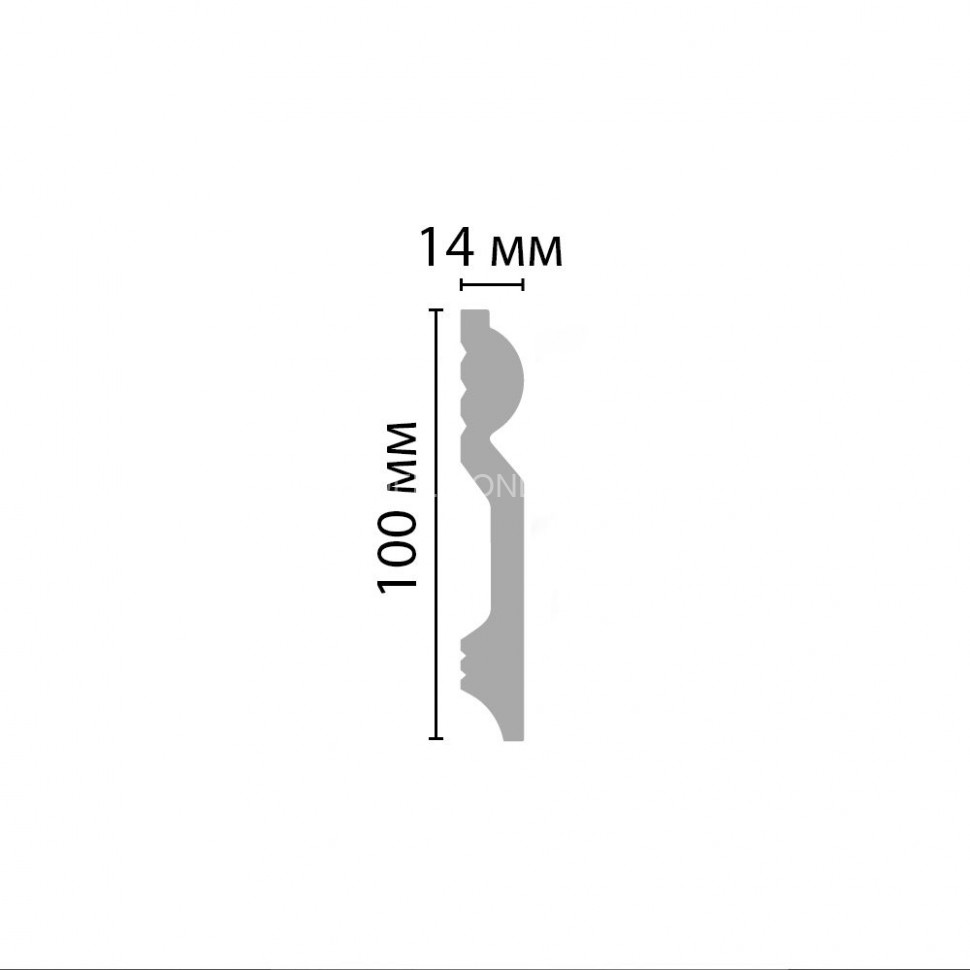 Плинтус напольный DECOMASTER D137ДМ (100x14x2000) ударопрочный, белый, под покраску