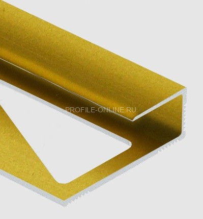 Алюминиевый П-профиль окантовочный Panel L для ламината 10 мм PV44-04 золото матовое 2,7 м