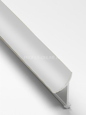 Алюминиевый внутренний угол для плитки закладной 10 мм PV30-02 серебро матовое 2,7 м