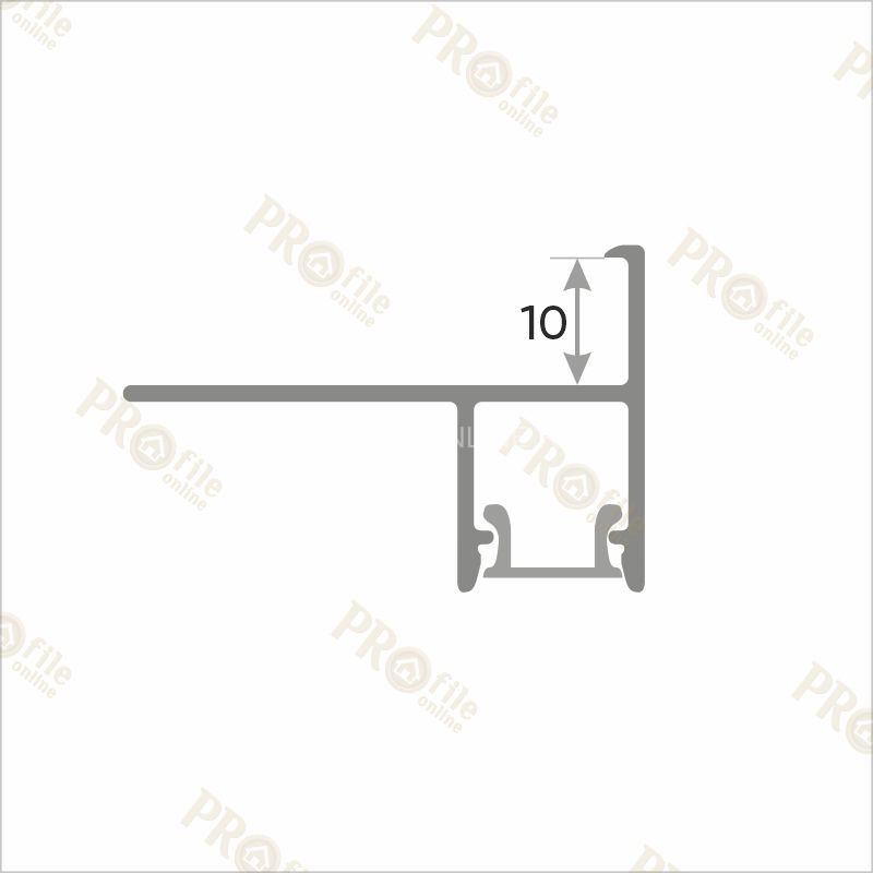 Г-образный профиль из алюминия для защиты и декора ступеней с подсветкой ПО-237, 2,7 м, серебро матовое