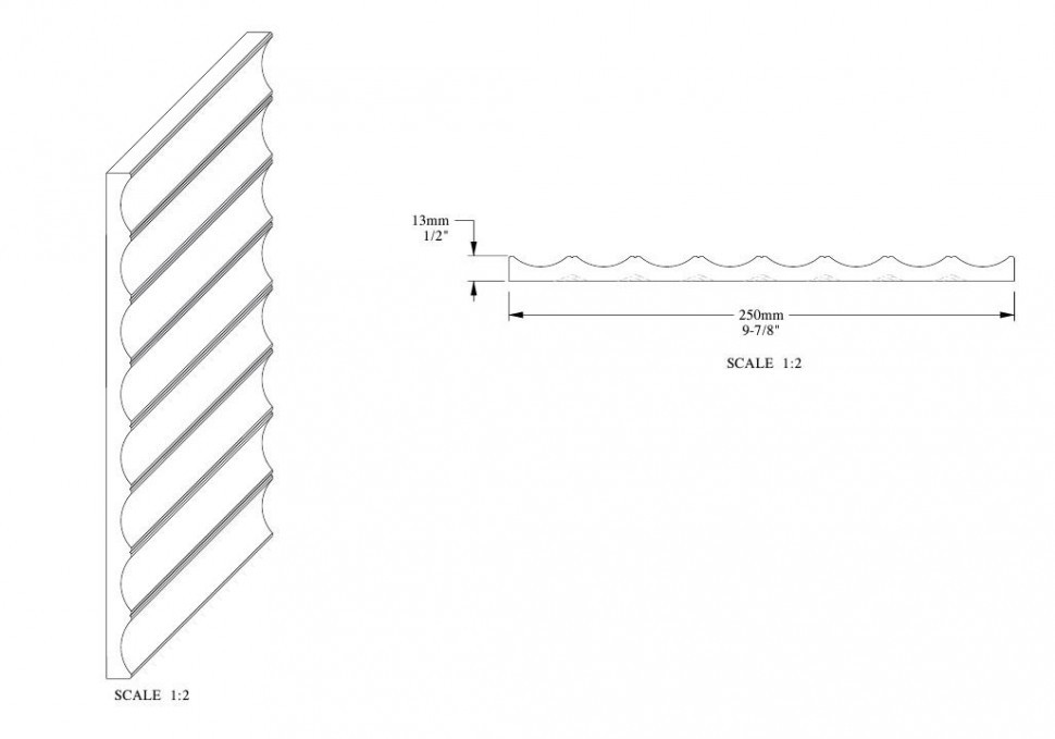 Стеновая декоративная гибкая панель 3D Orac Decor W109F белая полиуретановая 250х13 мм 200 см