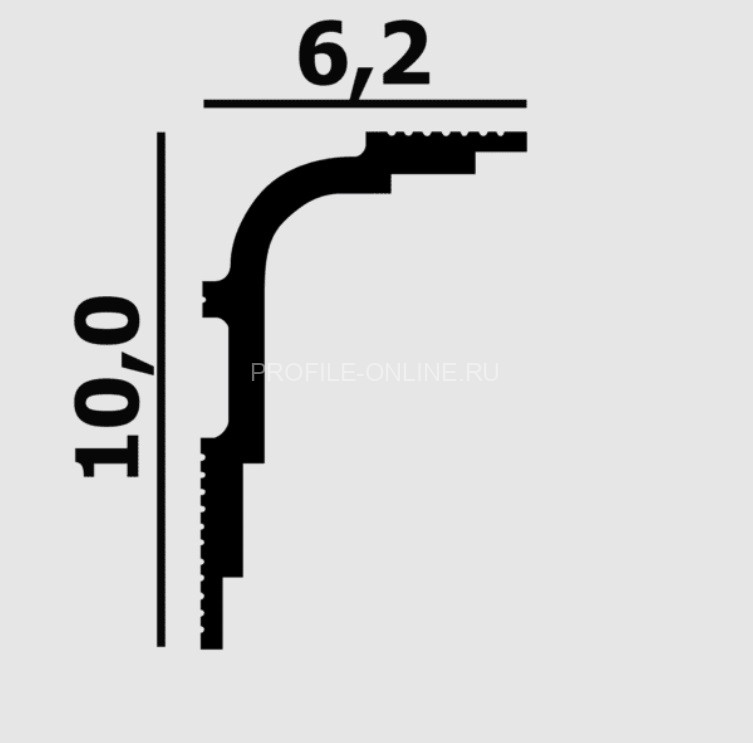 Потолочный плинтус Перфект Плюс P102 белый из ударопрочного полимера 62х100 мм 200 см