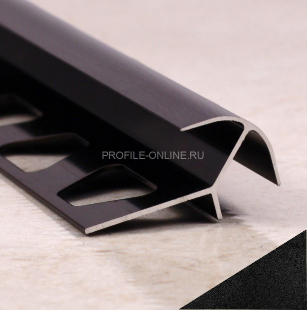 Алюминиевый профиль для наружных углов закладной ПО-12х12 черный муар 2,7 м