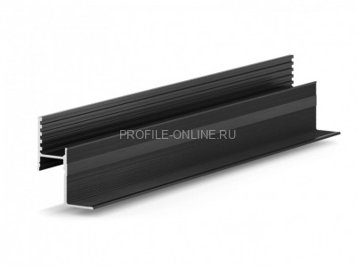 Теневая рейка 46.3х27.7 мм алюминиевая разноуровневая под подсветку Laconistiq Multilevel черная 300 см анодированная