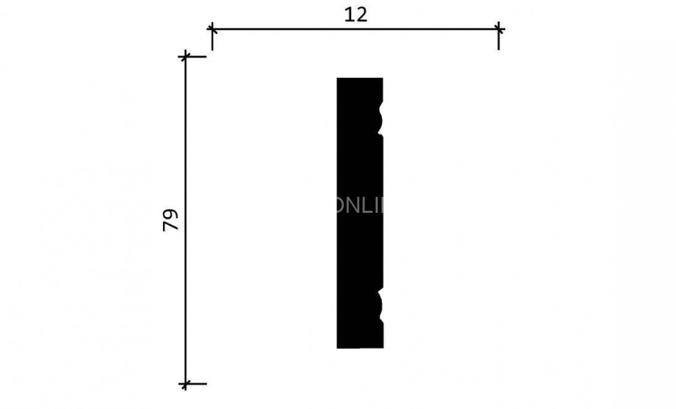 Декоративный молдинг 79х12 мм Decor-Dizayn 150 A полистирол белый, под покраску 2 м