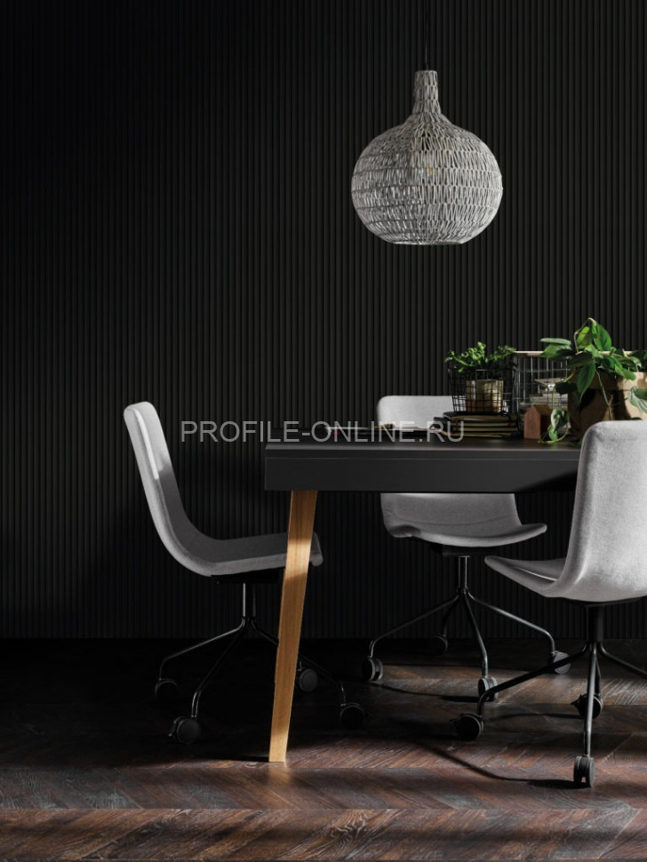 Стеновая реечная панель VOX LINERIO S-LINE черная 2650х122х12 мм