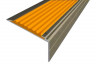 Алюминиевый угловой противоскользящий порог с резиновой вставкой 26х50 мм АУ-50-Анод шампань-оранжевый 3 м