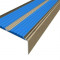 Алюминиевый противоскользящий угловой порог 70х22 мм с резиновыми вставками АУ-70-Анод шампань-синий 3 м