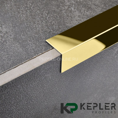 Равнополочный уголок 40х40 мм из нержавеющей стали SS 304 FSAP002-40-GP S.S.304 золото полированное 3 м