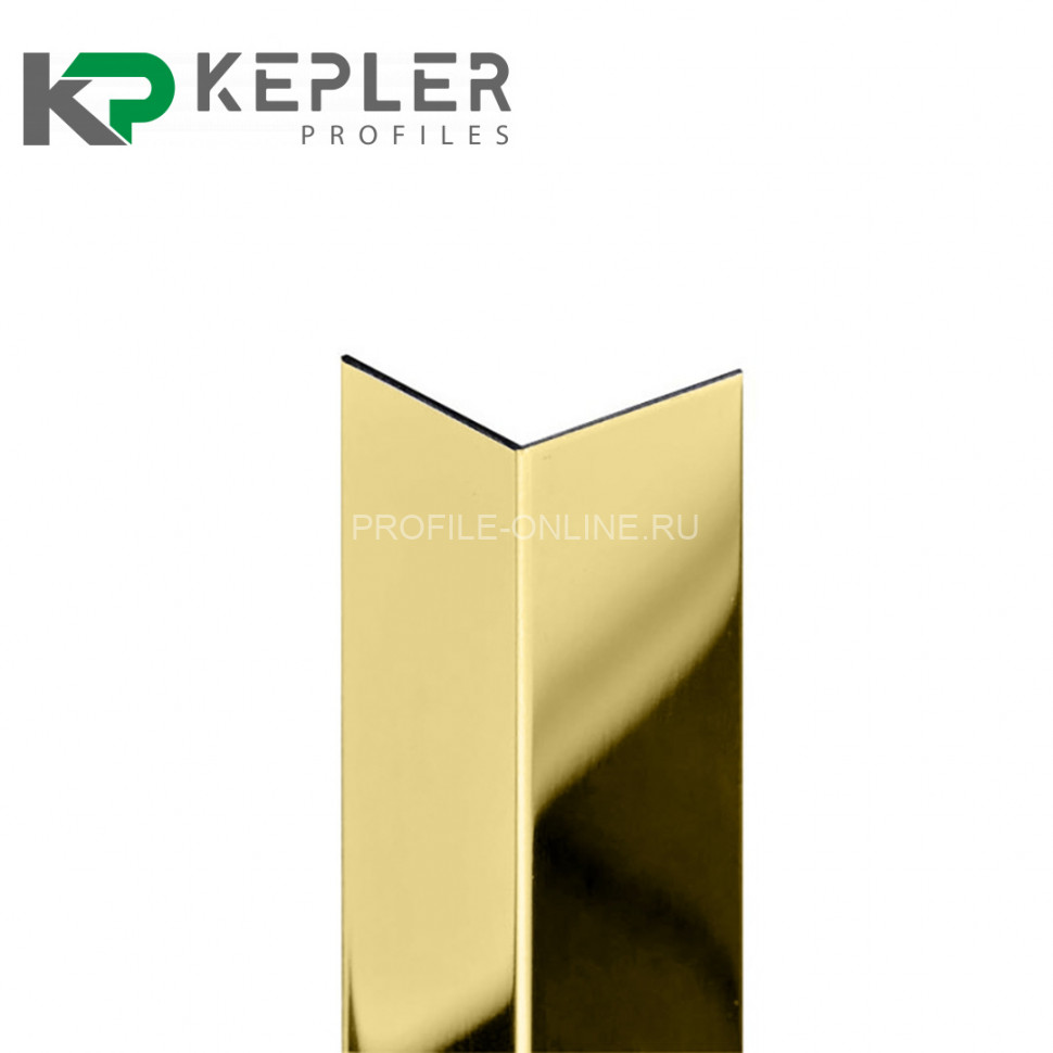 Равнополочный уголок 40х40 мм из нержавеющей стали SS 304 FSAP002-40-GP S.S.304 золото полированное 3 м