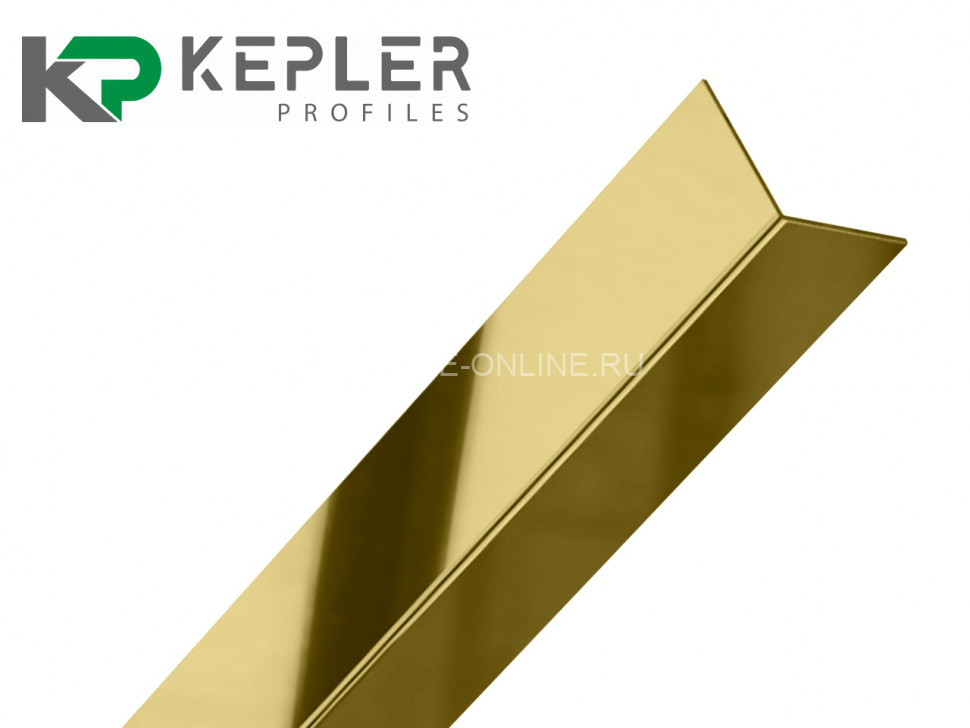 Равнополочный уголок 40х40 мм из нержавеющей стали SS 304 FSAP002-40-GP S.S.304 золото полированное 3 м