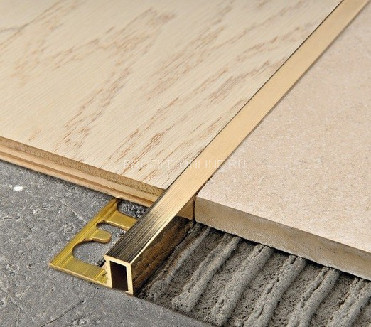 Латунный П-профиль закладной 12 мм Progress Profiles PRFOL 125 полированный 2,7 м