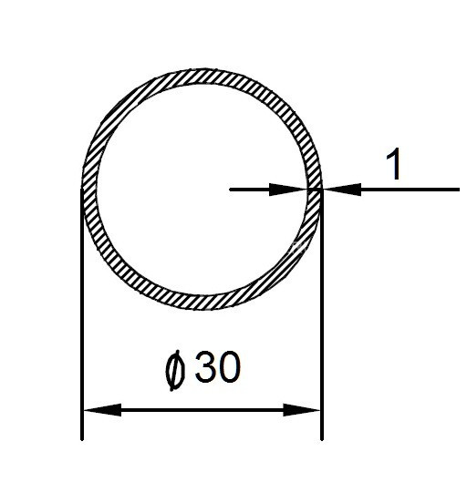 Алюминиевая труба 30х1 мм 3 м