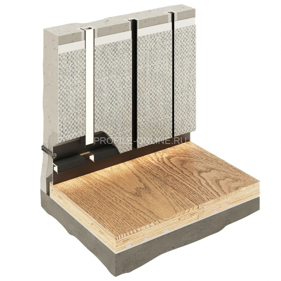 Теневой разделительный профиль алюминиевый Decaro Engineering D009A Black черный 3м