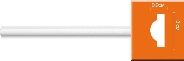 Молдинг гладкий DECOMASTER 97202F гибкий Flexible (20x9x2400) из полиуретана, белый под покраску