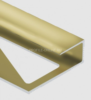 Алюминиевый П-профиль окантовочный Panel L для ламината 10 мм PV44-05 золото блестящее 2,7 м