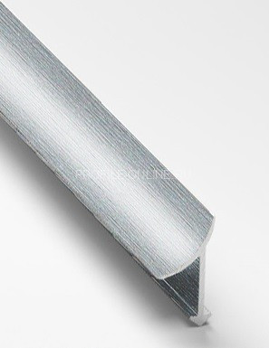 Алюминиевый внутренний угол для плитки закладной 10 мм PV30-03 серебро блестящее 2,7 м