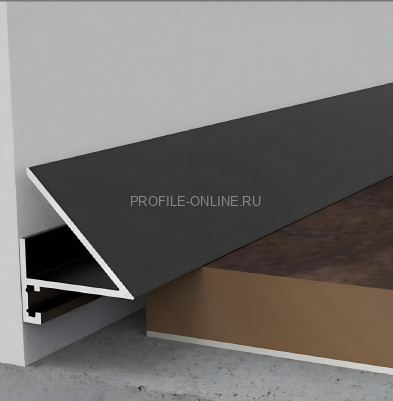 Микроплинтус алюминиевый с LED подсветкой Диал МП-24LED черный 2 м