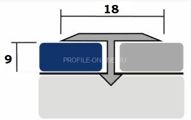 Алюминиевый Т-профиль 18 мм Т-18 без отделки 2,7 м (упаковка 10 штук)