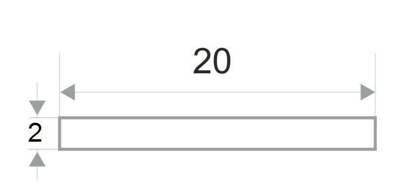 Алюминиевая полоса 20 мм белая матовая (толщина полосы 2 мм) 3м