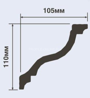 Потолочный плинтус 110х105 мм HiWood A150V1 белый 200 см