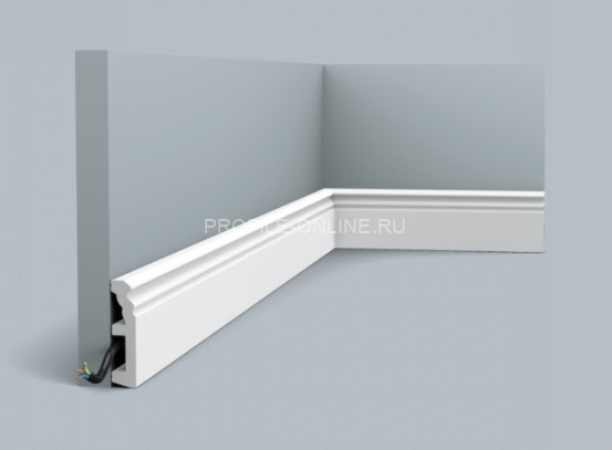 Гибкий плинтус для пола Orac Decor Duropolymer SX195F белый полистирол 80х19 мм 200 см