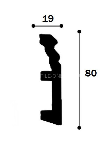 Гибкий плинтус для пола Orac Decor Duropolymer SX195F белый полистирол 80х19 мм 200 см