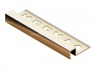 Латунный П-образный профиль закладной 10х10 мм NEEXY PVL31-01 P полированный 2.7м
