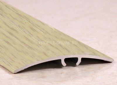 Алюминиевый порог разноуровневый ламинированный 41 мм ПО-41 202 Дуб беленый 2,7 м