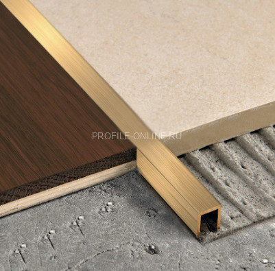 Латунный П-профиль 10х10 мм ЛП-10х10 браш 2,7 м