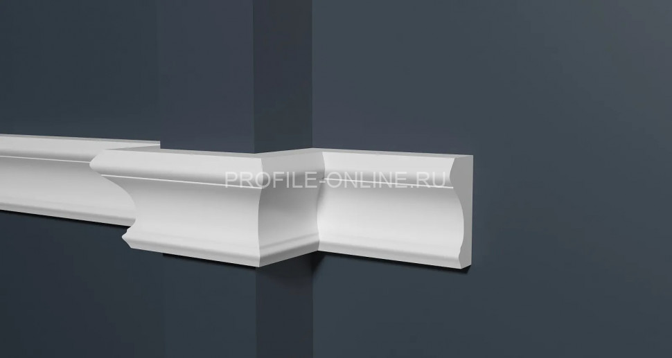 Декоративный молдинг 50х22 мм Decor-Dizayn 151 A полистирол белый, под покраску 2 м