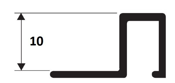 Латунный П-профиль закладной 10х10 мм ЛПО-П10х10 старая бронза 2,7 м
