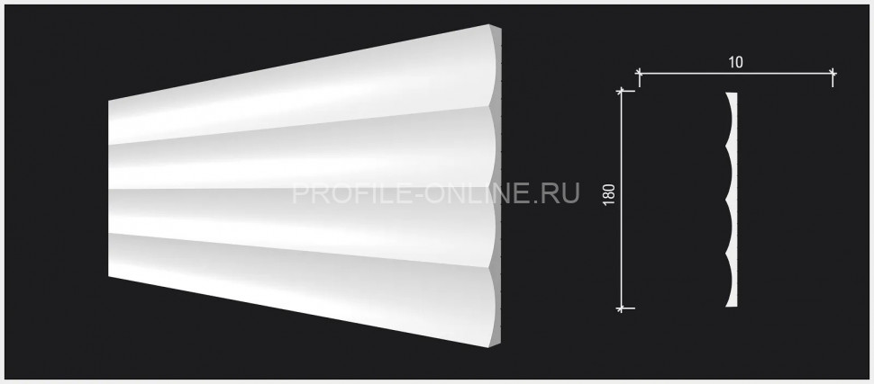 Отделочная стеновая декоративная панель 3D 180х10х2000 мм Decor-Dizayn DD917 из полистирола белая, под покраску 2 м