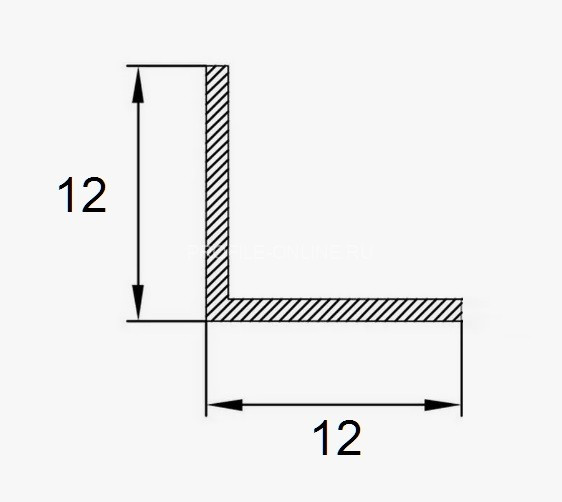Алюминиевый уголок 12х12 мм ПБ12х12 золото матовое 3 м