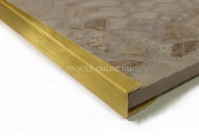 Латунный П-профиль окантовочный 11 мм ЛПГ-11 шлифованный 2,7 м