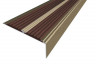 Алюминиевый противоскользящий угловой порог 70х22 мм с резиновыми вставками АУ-70-Анод шампань-темно-коричневый 3 м