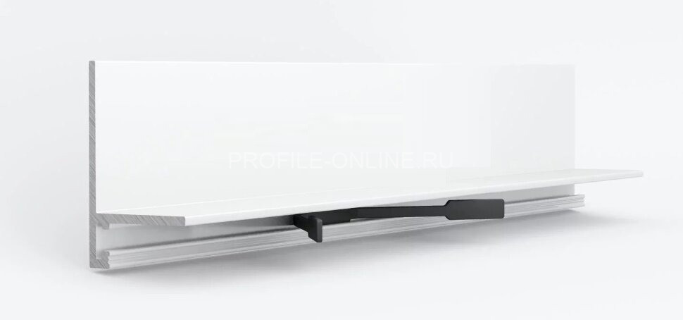 Микроплинтус щелевой 25.8х16.2 мм из алюминия ПО-190 белый муар 2.7 м