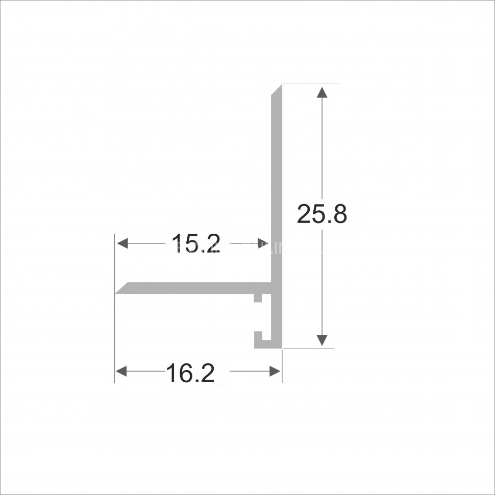 Микроплинтус щелевой 25.8х16.2 мм из алюминия ПО-190 белый муар 2.7 м