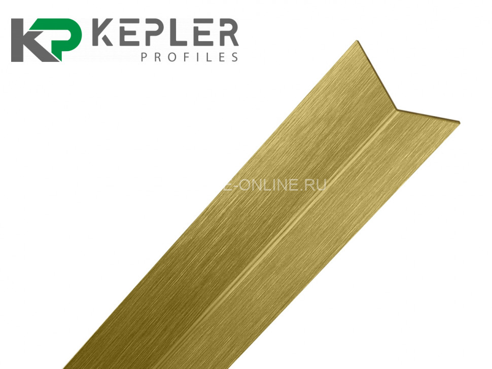 Равнополочный уголок 40х40 мм из нержавеющей стали SS 304 FSAP002-40-GS S.S.304 золото сатинированное 3 м