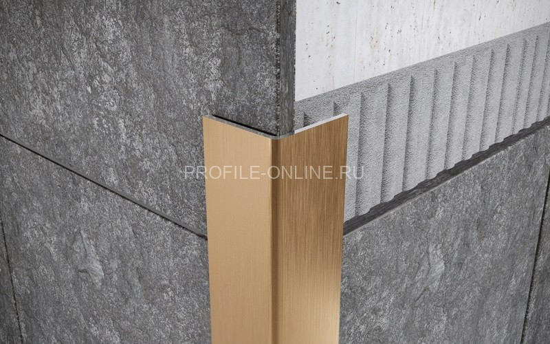 Нержавеющий уголок стальной 80х80 мм FL 80 GS золото сатинированное 300 см