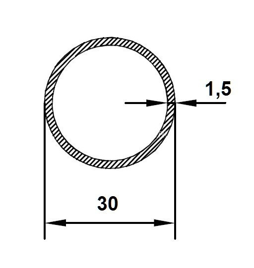 Труба алюминиевая 30х1,5 мм 3 м