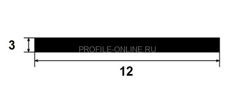 Латунная полоса 12х3 PP 123 ON полированная 2,7м