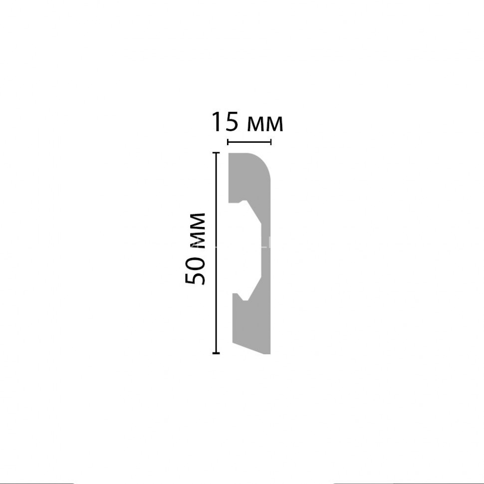Плинтус напольный DECOMASTER A038 (50x15x2000) ударопрочный, белый, под покраску