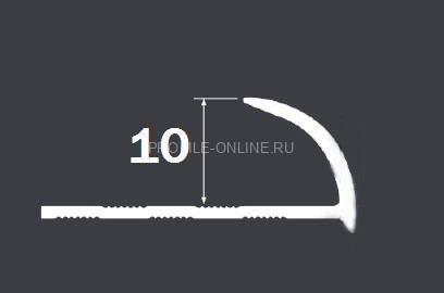 Алюминиевый С-образный профиль гибкий 10 мм PV11-03 eco серебро блестящее 2,7 м