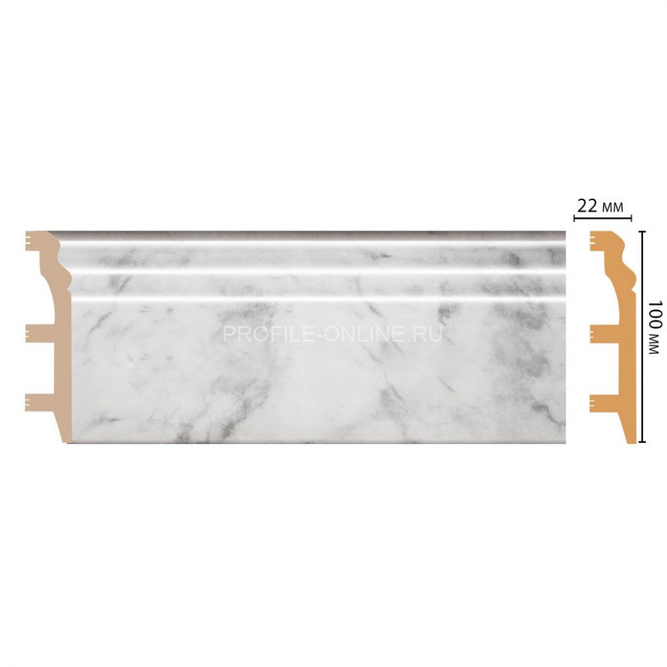 Плинтус напольный Мрамор белый DECOMASTER D232-79ДМ (100x22x2400)