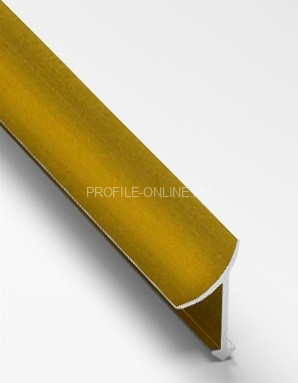 Алюминиевый внутренний угол для плитки закладной 10 мм PV30-04 золото матовое 2,7 м