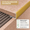 Профиль г-образный алюминиевый для наружных углов плитки МПА-Г10  мм с кромкой 2 мм золото матовое 2,7 м
