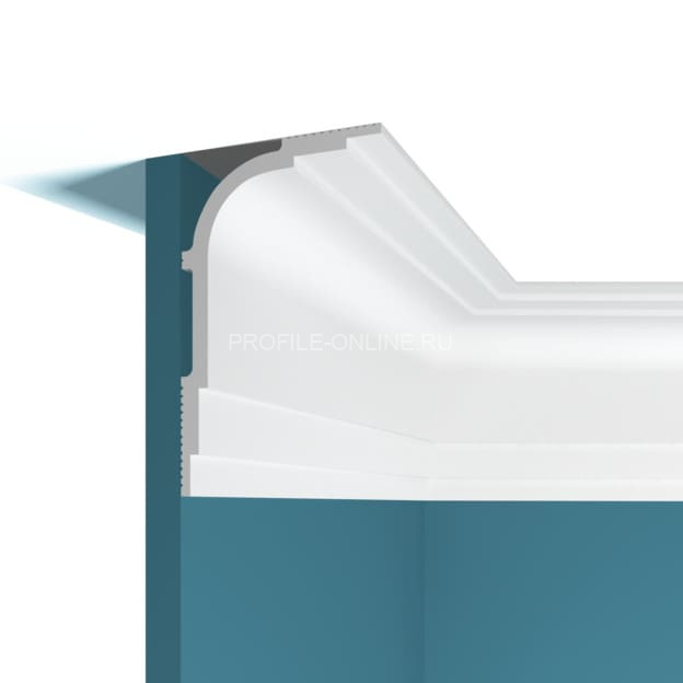 Потолочный плинтус Перфект Плюс P104 белый из ударопрочного полимера 86х140 мм 200 см