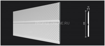 Отделочная стеновая декоративная панель 3D 220х10х3000 мм Decor-Dizayn DD920(3m) из полистирола белая, под покраску 3 м